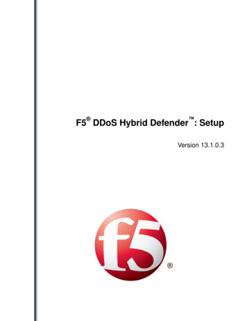 N DDoS Hybrid Defender: Setup - F5, Inc.
