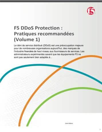 F5 DDoS Protection : Pratiques Recommandées (Volume 1)