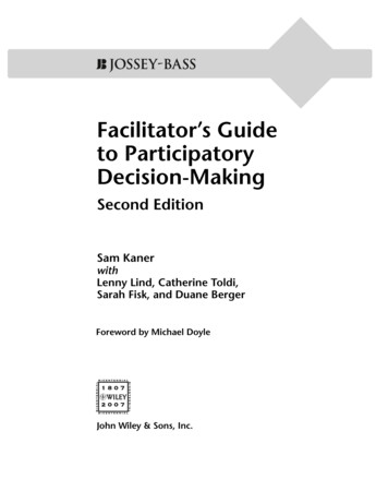 Facilitator's Guide To Participatory Decision-Making