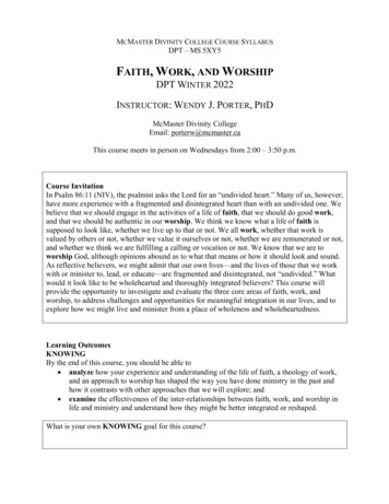 Faith, Work, And Worship DPT Syllabus Winter 2022