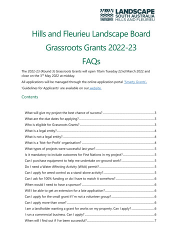 Hills And Fleurieu Landscape Board Grassroots Grants 2022-23 FAQs
