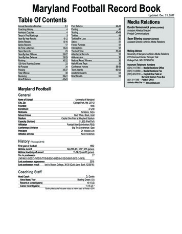 Maryland Football Record Book - Maryland Terrapins