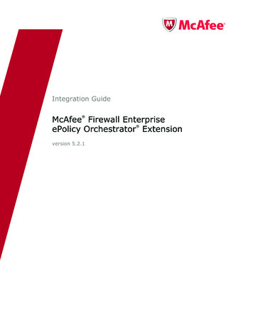 McAfee Firewall Enterprise EPolicy Orchestrator Extension