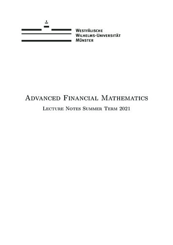Advanced Financial Mathematics - Uni-muenster.de