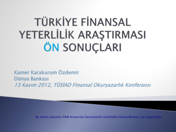 Kamer Karakurum Özdemir Dünya Bankası 13 Kasım 2012, TÜSİAD Finansal .
