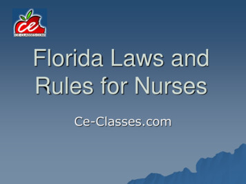 Florida Laws And Rules For Nurses - CE-Classes 