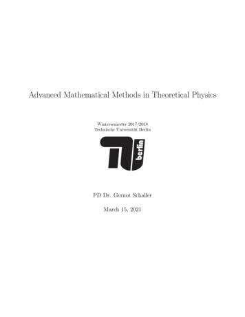 Advanced Mathematical Methods In Theoretical Physics