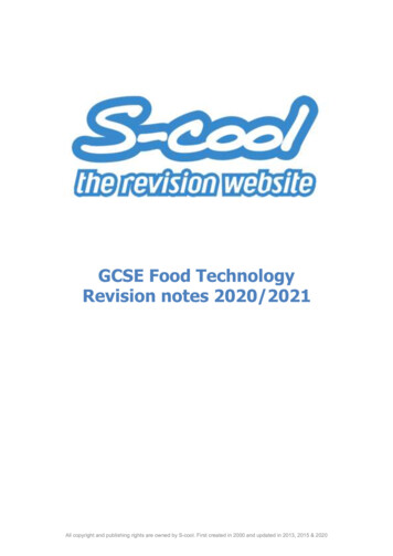 GCSE Food Technology Revision Notes 2020/2021 - S-cool