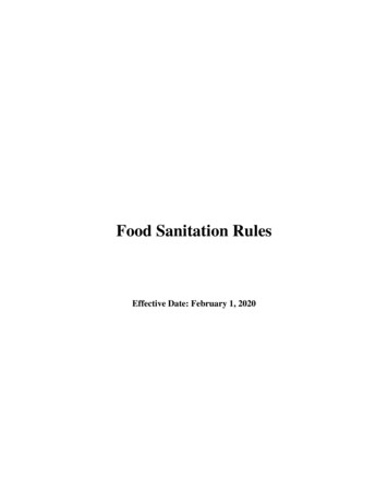 Food Sanitation Rules - Oregon