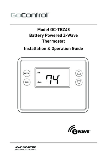Model GC-TBZ48 Battery Powered Z-Wave Thermostat Installation .