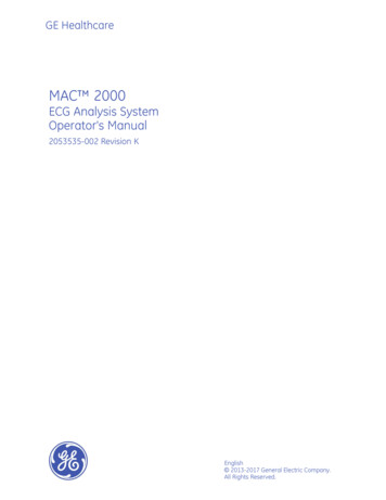 MAC 2000 ECGAnalysisSystem Operator'sManual - Tiger Medical