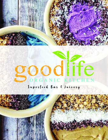 GLO Kitchen Menu - Good Life Organic Kitchen