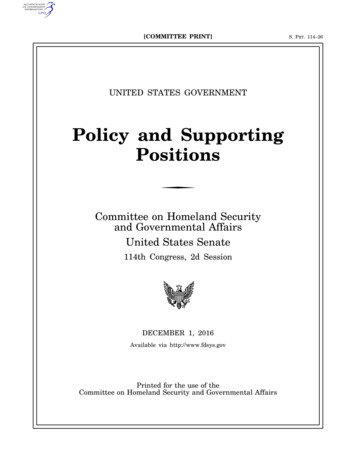 Policy And Supporting Positions - Govinfo.gov