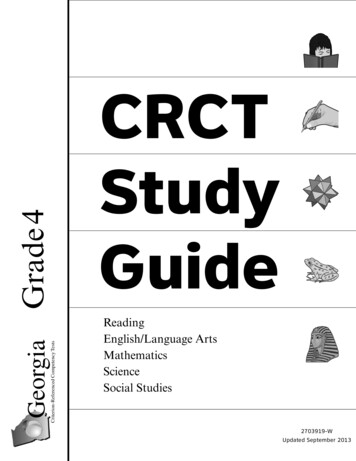 CRCT Study Guide - Georgia Department Of Education