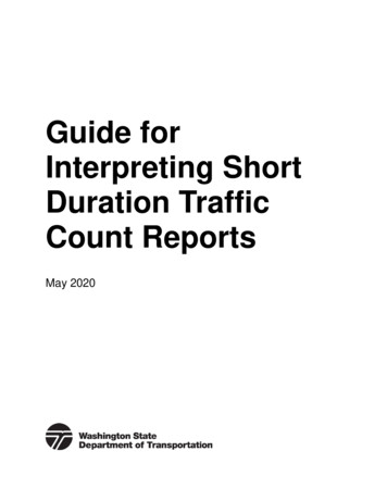 Guide For Interpreting Short Duration Traffic Count Reports