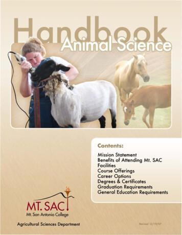 Animal Science Handbook - Mt. San Antonio College