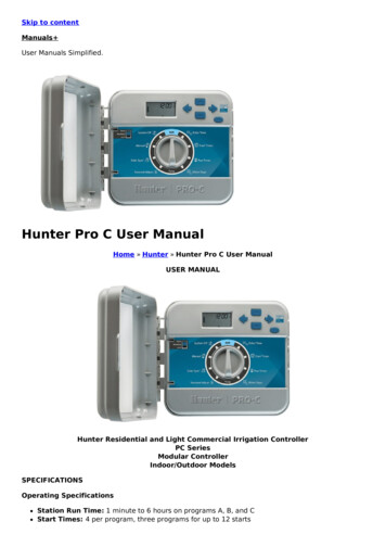 Hunter Pro C User Manual - Manuals 