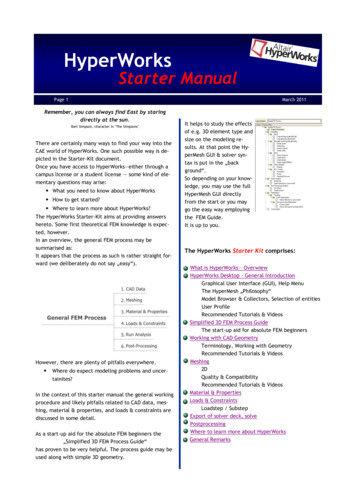 HyperWorks Starter Manual - Altair University
