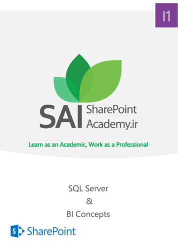 SQL Server BI Concepts - آکادمی شیرپوینت ایران