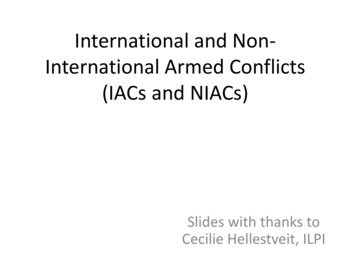 Non-international Armed Conflicts (NIACs) And Combatants