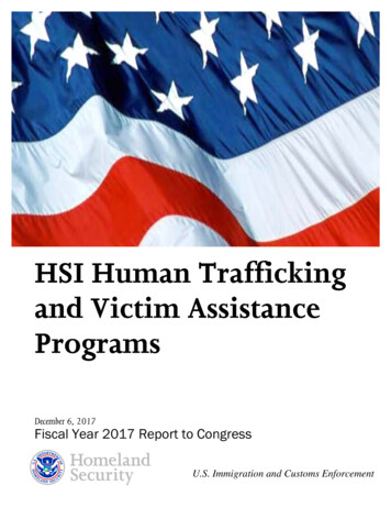 HSI Human Trafficking And Victim Assistance Programs