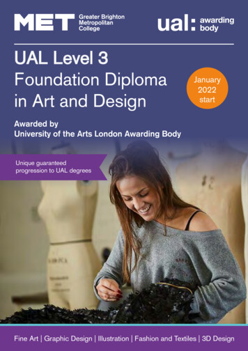 UAL Level 3 Foundation Diploma In Art And Design