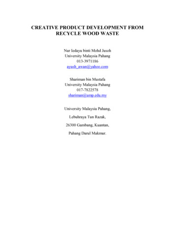 Creative Product Development From Recycle Wood Waste
