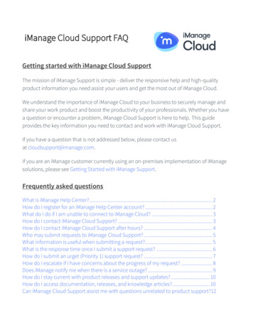IManage Cloud Support FAQ