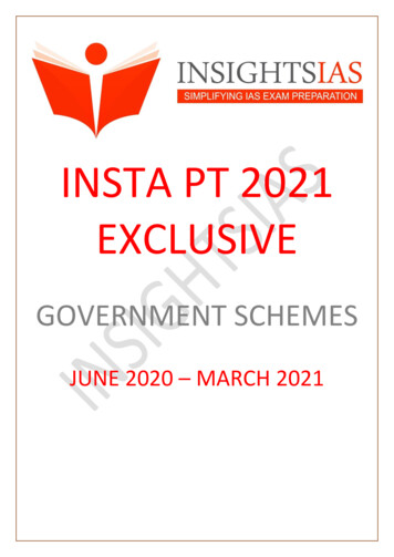 INSTA PT 2021 EXCLUSIVE (government Schemes) - INSIGHTSIAS