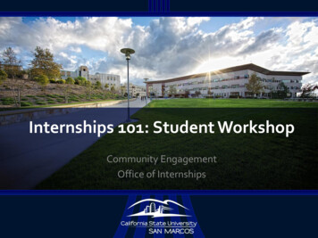 Internships 101: Student Workshop - California State University San Marcos