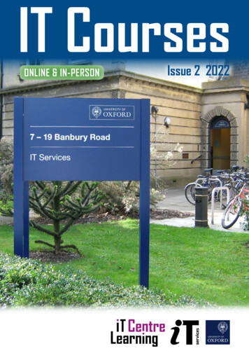 ITLC Course Brochure For TT22 - University Of Oxford