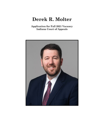 Derek Molter Application - Indiana