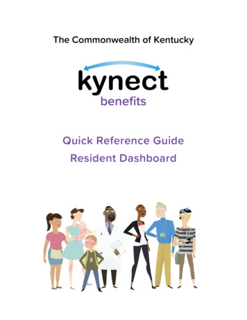 Quick Reference Guide Resident Dashboard - Kentucky