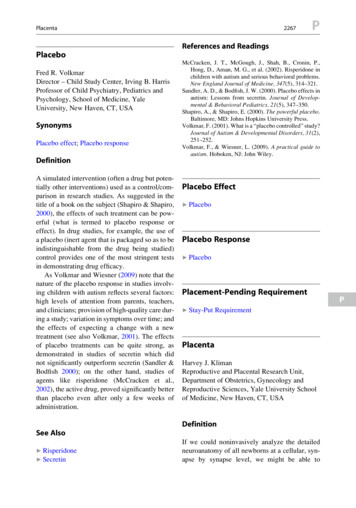 References And Readings Placebo - Yale University