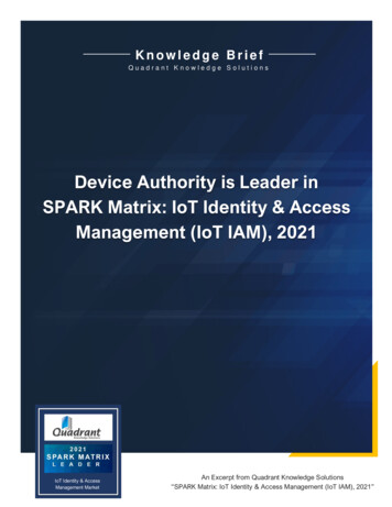 Device Authority Is Leader In SPARK Matrix: IoT Identity & Access .