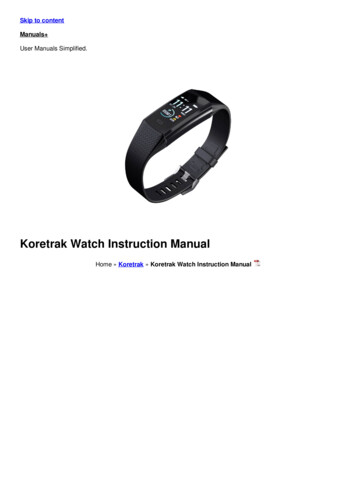 Koretrak Watch Instruction Manual - Manuals 