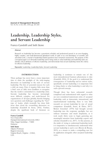 Leadership Leadership Styles And Servant Leadership
