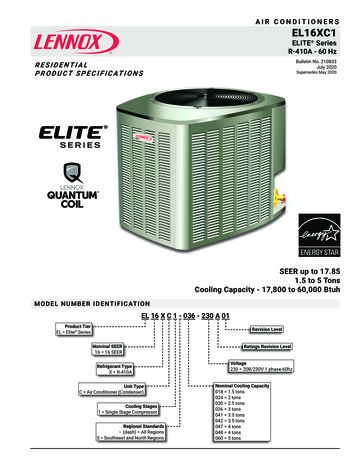 El16xc1 - 1.5 To 5 Ton Air Conditioners Air Conditioners El16xc1