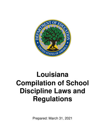 Louisiana Compilation Of School Discipline Laws And Regulations