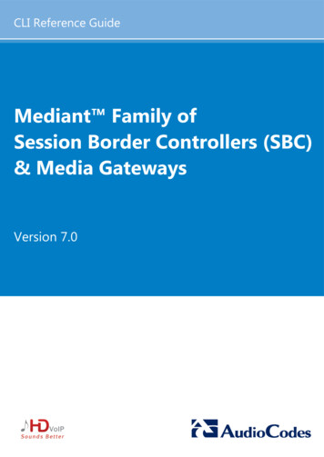 Mediant Family Of Mediant 800 Session Border . - AudioCodes