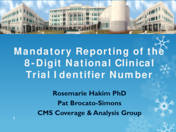 Mandatory Reporting Of The 8-Digit National Clinical Trial Identifier .
