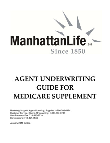 Agent Underwriting Guide For Medicare Supplement