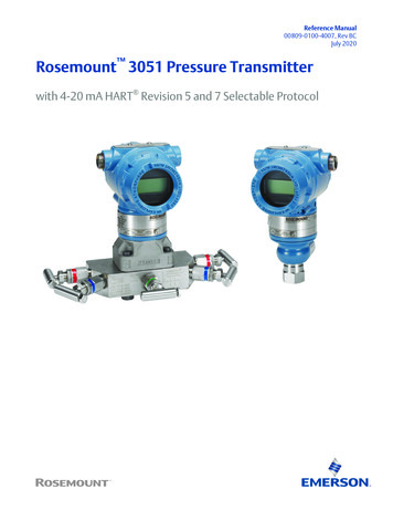 Reference Manual: Rosemount 3051 Pressure Transmitter - Emerson