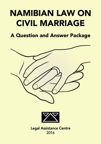 NAMIBIAN LAW ON CIVIL MARRIAGE - Legal Assistance Centre