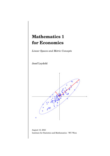 Mathematics 1 For Economics - WU