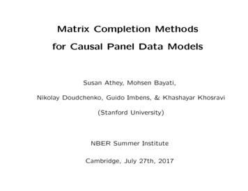 Matrix Completion Methods For Causal Panel Data Models