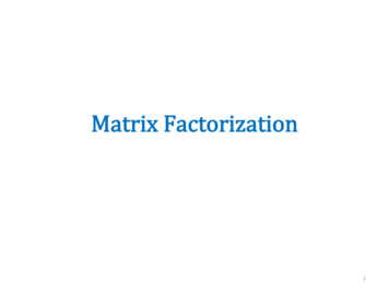 MatrixFactorization - Cs.cmu.edu