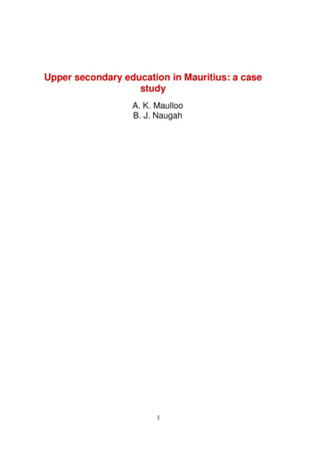 Upper Secondary Education In Mauritius: A Case Study