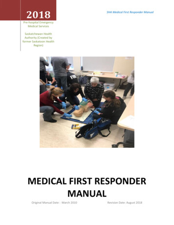 MEDICAL FIRST RESPONDER MANUAL - Saskatoon Health Region