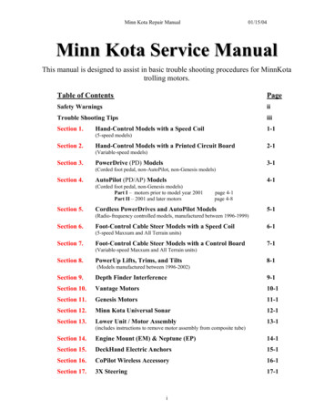 Minn Kota Repair Manual 01/15/04 Minn Kota Service Manual
